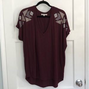 Express Embellished V-Neck Top